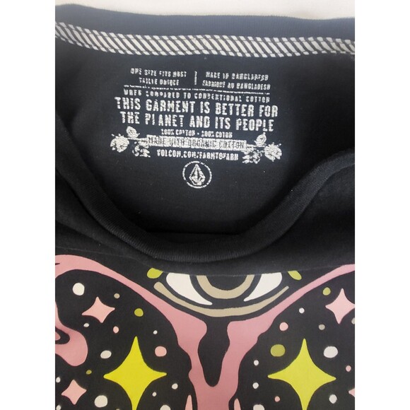 Volcom Mens One Size Fits Most Black Graphic T-Shirt Skull Streetwear Psych - Picture 3 of 6